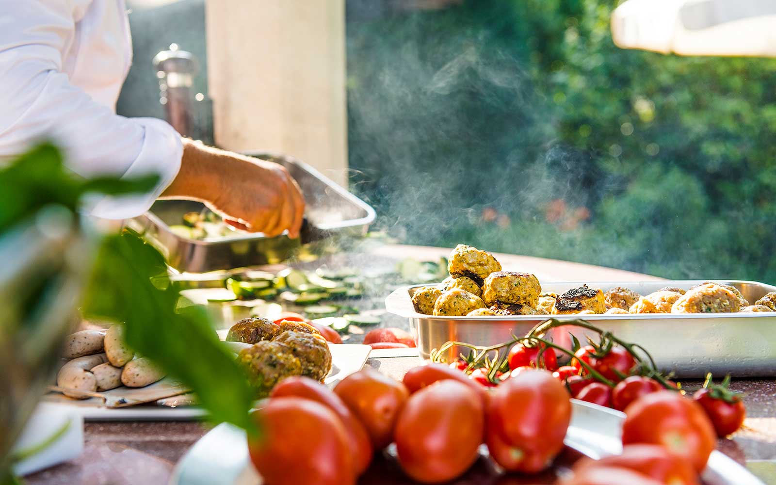 Grillvorbereitungen im Hotel Verena